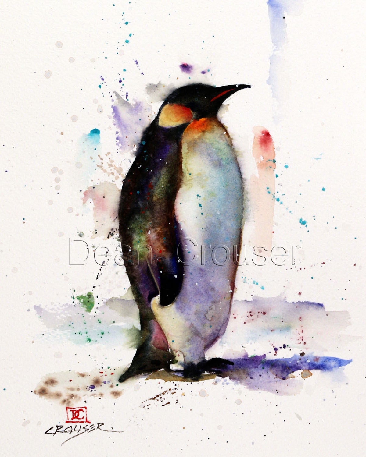 PENGUIN Watercolor Print by Dean Crouser
