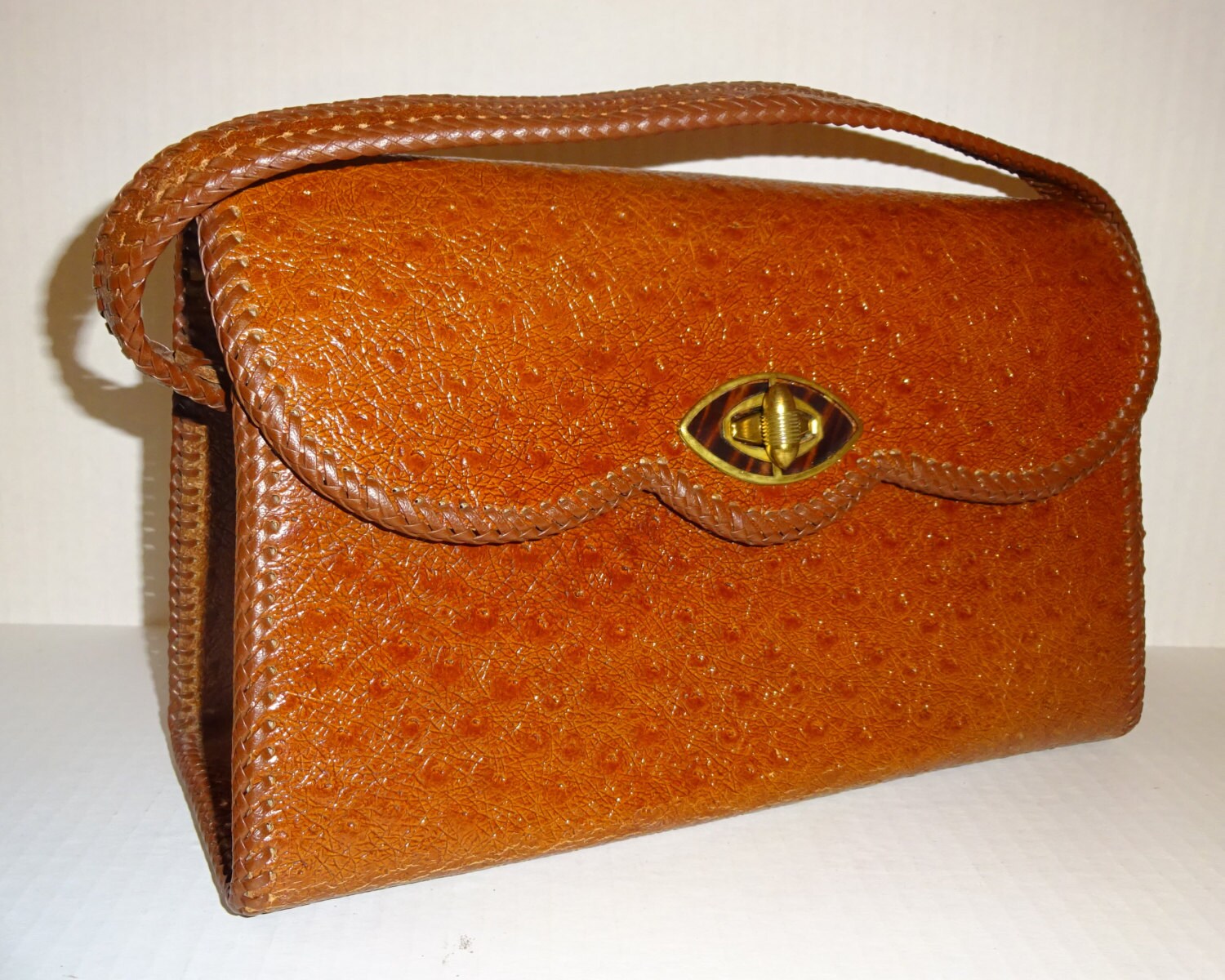 Vintage leather purse handbag western hippie boho new braided
