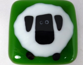 Fused Glass Sheep Magnet for Sheep Lovers