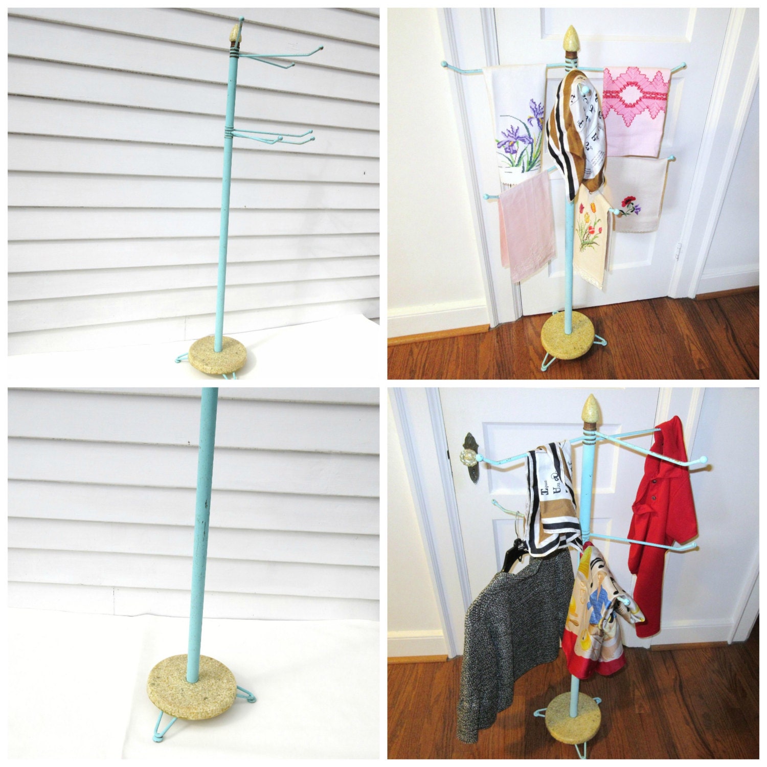 Vintage Clothes Valet Towel Rack Display Rack Free Standing