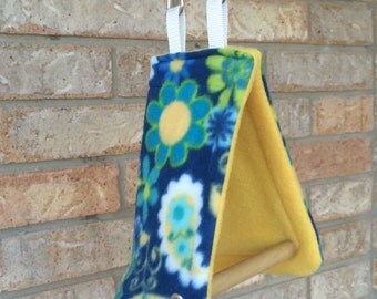 Handcrafted Cozy Bird Tent with Perch, Anti-Pill Fleece for Canaries, Lg. Finches, Parakeets, Parrotlets.