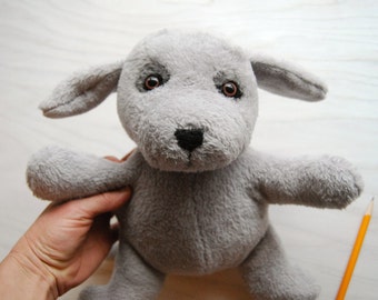 grey dog stuffed animal