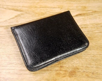 Vintage negro inglés escritura caso de 1970 cuero cartera de cuero
