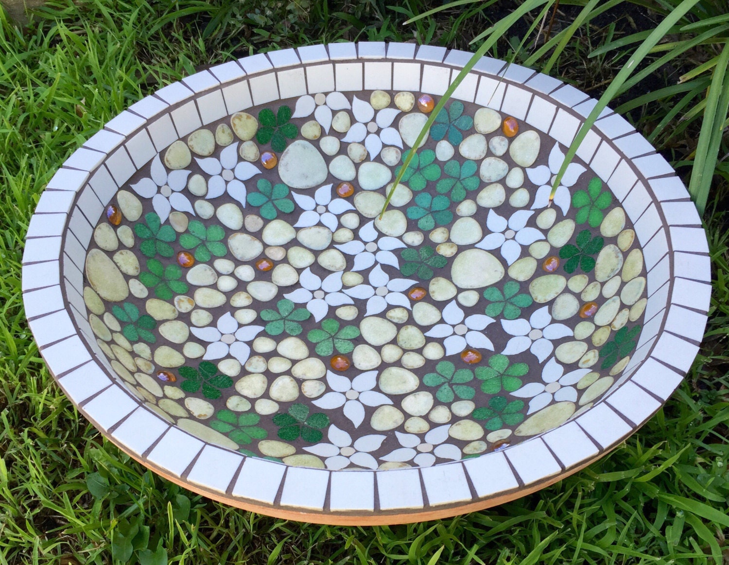 Bird bath Birdbath Mosaic bird bath bowl Garden art made