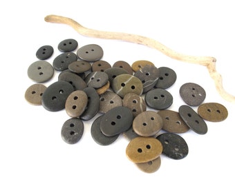 Buttons Stone Mediterranean Beach Rock Pebble Knitting Sewing Buttons Craft Jewellery Findings SMALL BUTTONS LOT 14-21 mm