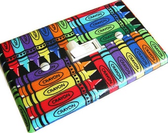 CRAYONS Light Switch Cover Plate Switchplate Kids Bedroom Decor