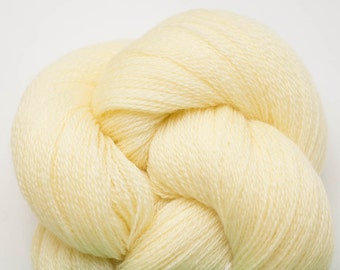 Butter Yellow Wool Lace Weight Reclaimed Yarn, WOL00060