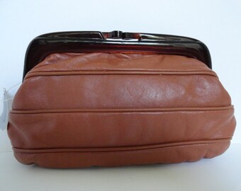 Vintage Coach Tan Leather Saddle Bag Purse by camelotvintage