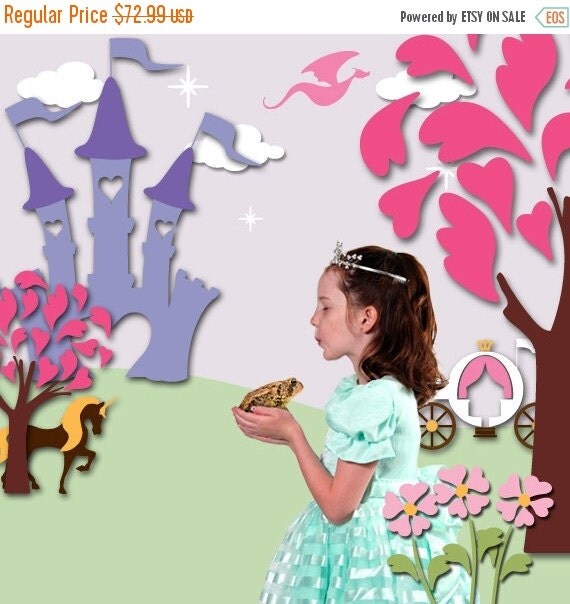 ON SALE 20 OFF Princess Wall Mural Stencil Kit by MyWallStencils