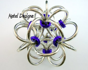 Japanese Ball Chainmail Ornament Kit - Makes 3 balls- Crafty Do it Yourself Kit. maille Chainmaille Jump Rings