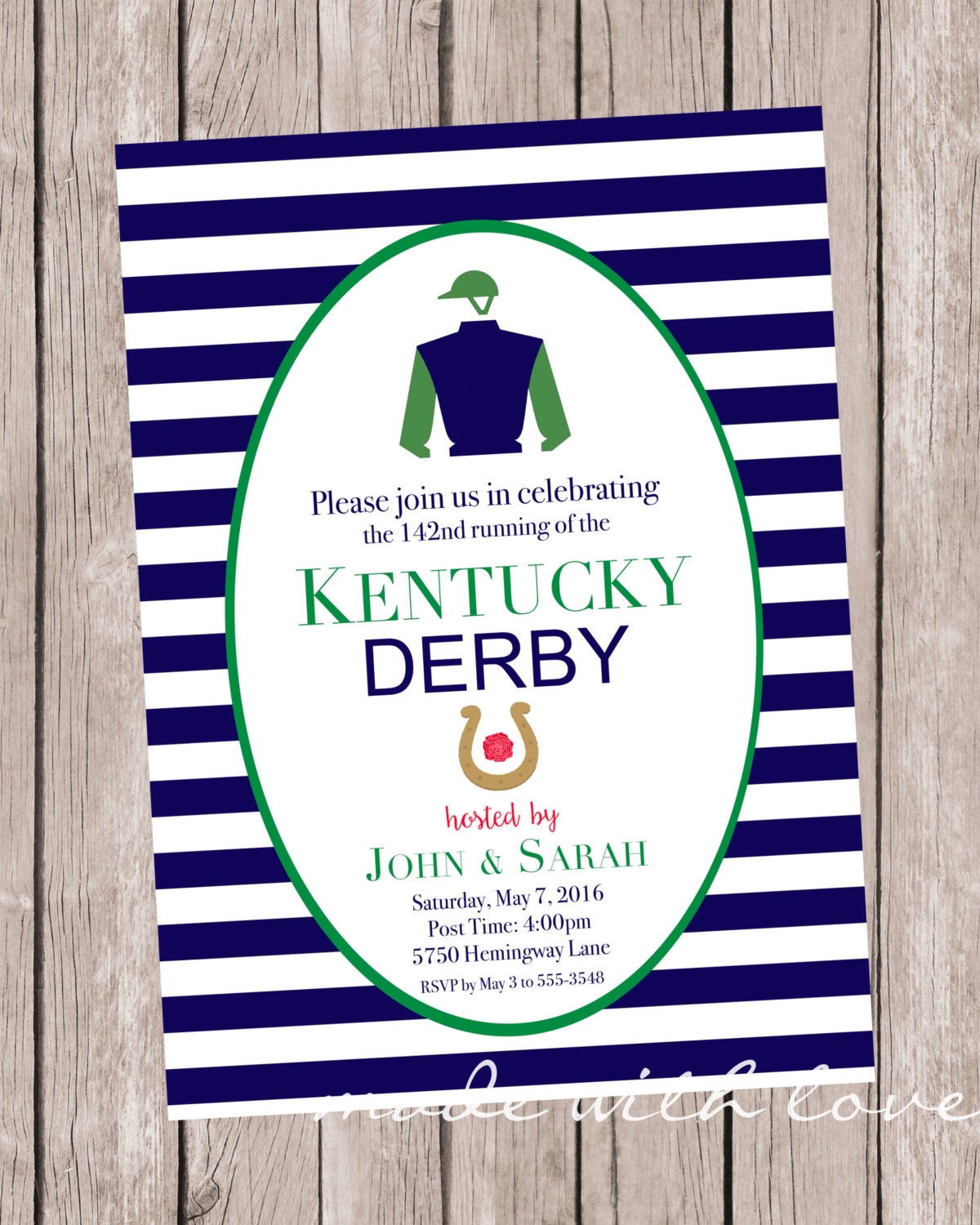 Kentucky Derby party invitation personalized and printable