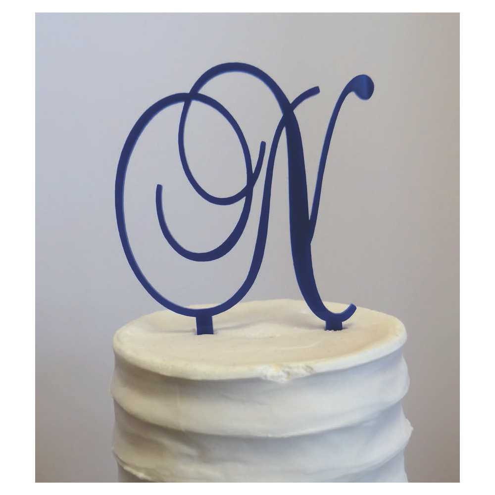 Single Letter Cake Topper Baroque Script Font