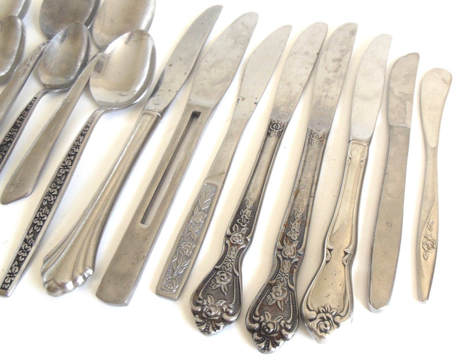 Scrap Silverware Lot Stainless Flatware Bulk for Crafts Spoons