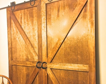 Sliding Barn Door handle (1) hardware from horseshoes. For rolling barn doors, dutch doors, interior doors -