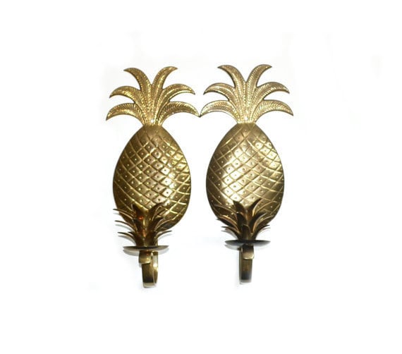 Pineapple Wall Sconces Pineapple Candle holders Brass