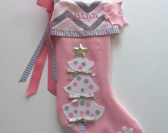 Little Girls Christmas Stocking by matchymishka on Etsy