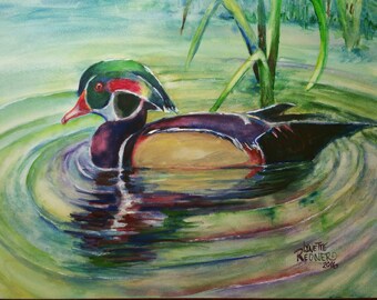 Items similar to All natural wood duck on wheels in maple on Etsy