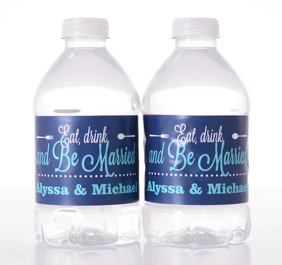 Personalized Wedding Decor - 30 Wedding Water Bottle Labels - Need a different quantity? Click on the "choose total" tab to see all pricing Il_570xn