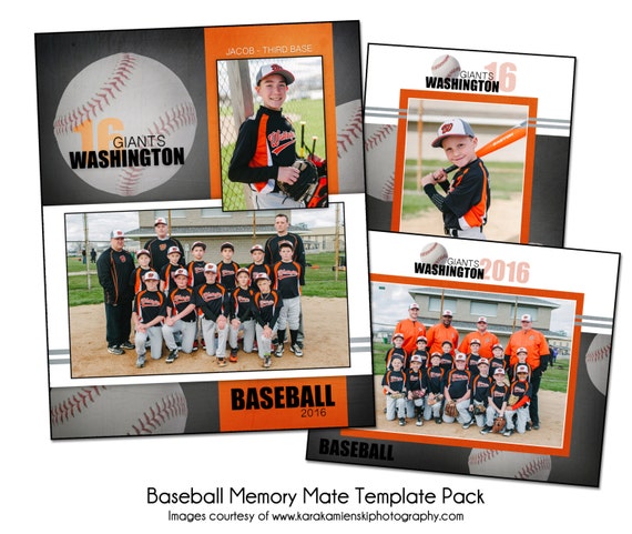 BASEBALL PACK E Memory Mate Sports Photo Templates Digital