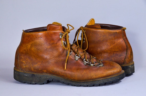 70s Danner Hiking Boots Leather Lace Up Mountaineer Outdoor