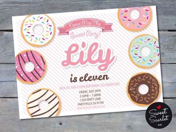 Donut Birthday Party Invitations 10