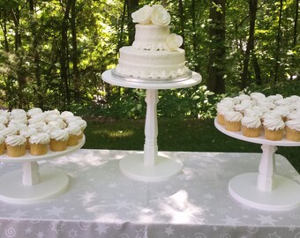 Cake Stand, Wood Cake Stand, Shabby Chic Cake Stand, Wedding Cake Stand, Shabby Chic Wedding, Wood Cake Stand, Cupcake Stand, Set of 3 Stand