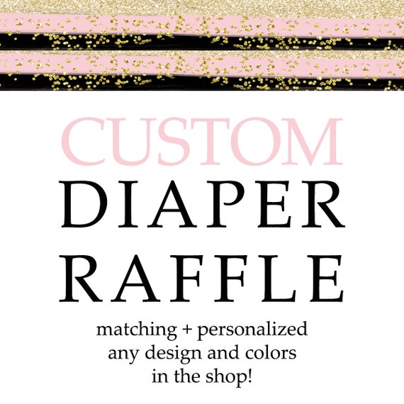 Baby Shower Diaper Raffle Invitation Insert Cards Custom Matching Printable Activity Personalized Made to Match Boy or Girls Shower Game Il_570xn
