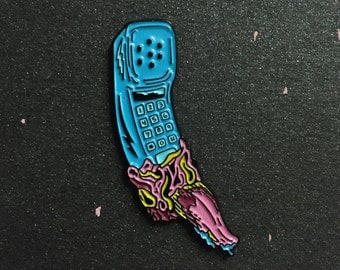 Freddy Krueger telephone tongue enamel pin