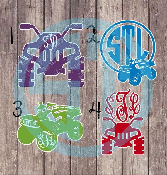 Four Wheeler ATV monogram printed decal or heat transfer iron
