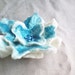 Wool Felted Flower Felt Brooch Pin Merino Wool Felted Jewelry Wedding White Blue Flower Pin