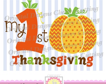 My 1st Thanksgiving,Thanksgiving Pumpkin SVG, Thanksgiving Silhouette Cut Files, Cricut Cut Files DGCUT T1 -Personal and Commercial Use