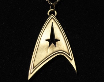 Bronze Star Trek inspired Communicator Necklace