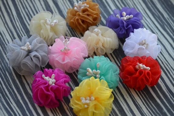 Organza Flower Organza Ribbon Flowers Ruffle Flower Flower