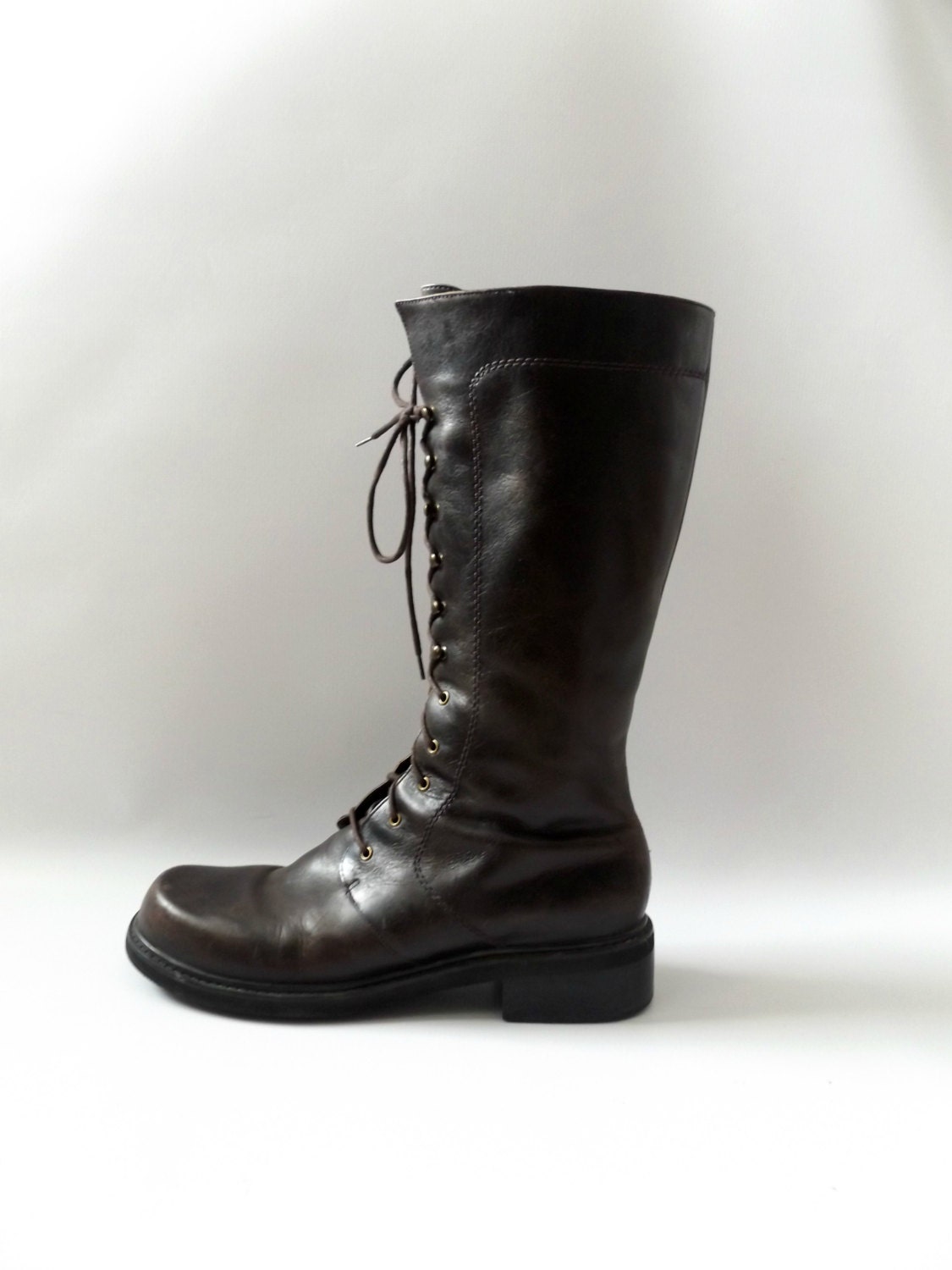 Tall Lace Up Riding Boots Size US Womens 12 Vintage Eddie