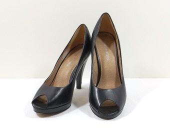 FRANCO FORTINI Peep Toe Platform Heels Size 6M