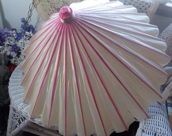 Paper and Bamboo Parasol. Paper Umbrella. Vintage :)IO
