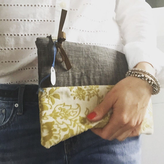 Small clutch fabric and linen bag add style to your