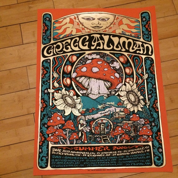 Gregg Allman Summer 2016 Tour Poster By Nathaniel Deas