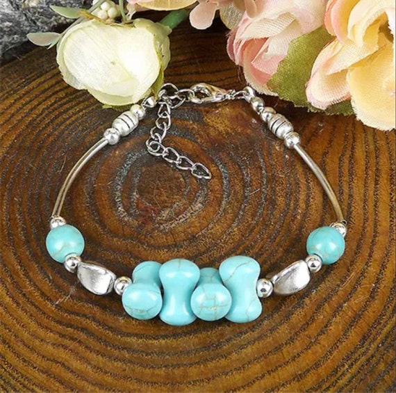 Turquoise stone style bracelet