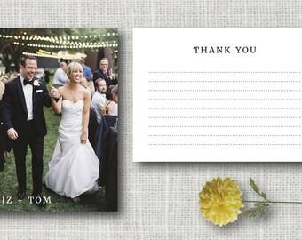 Wedding Thank You Cards - Photo Wedding Thank You Modern Thank You Card - Printable DIY