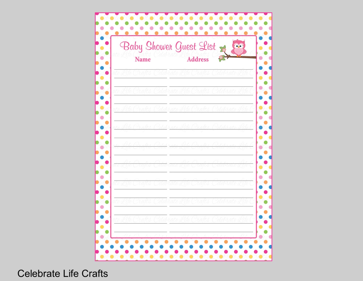 Owl Baby Shower Guest List Printable Baby Shower Sign in