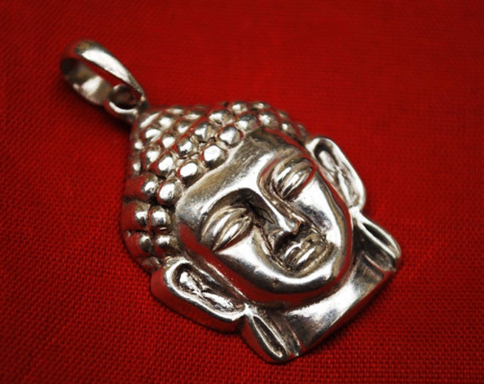 Sterling Face Pendant - 925 silver hallow - Mask Tribal - necklace pendant charm