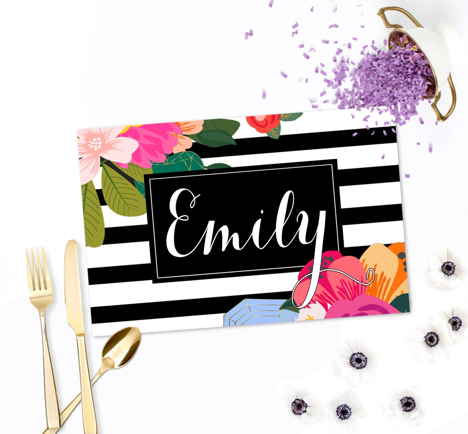 Personalized Paper Placemats Custom Placemats by BoutiqueMonogram