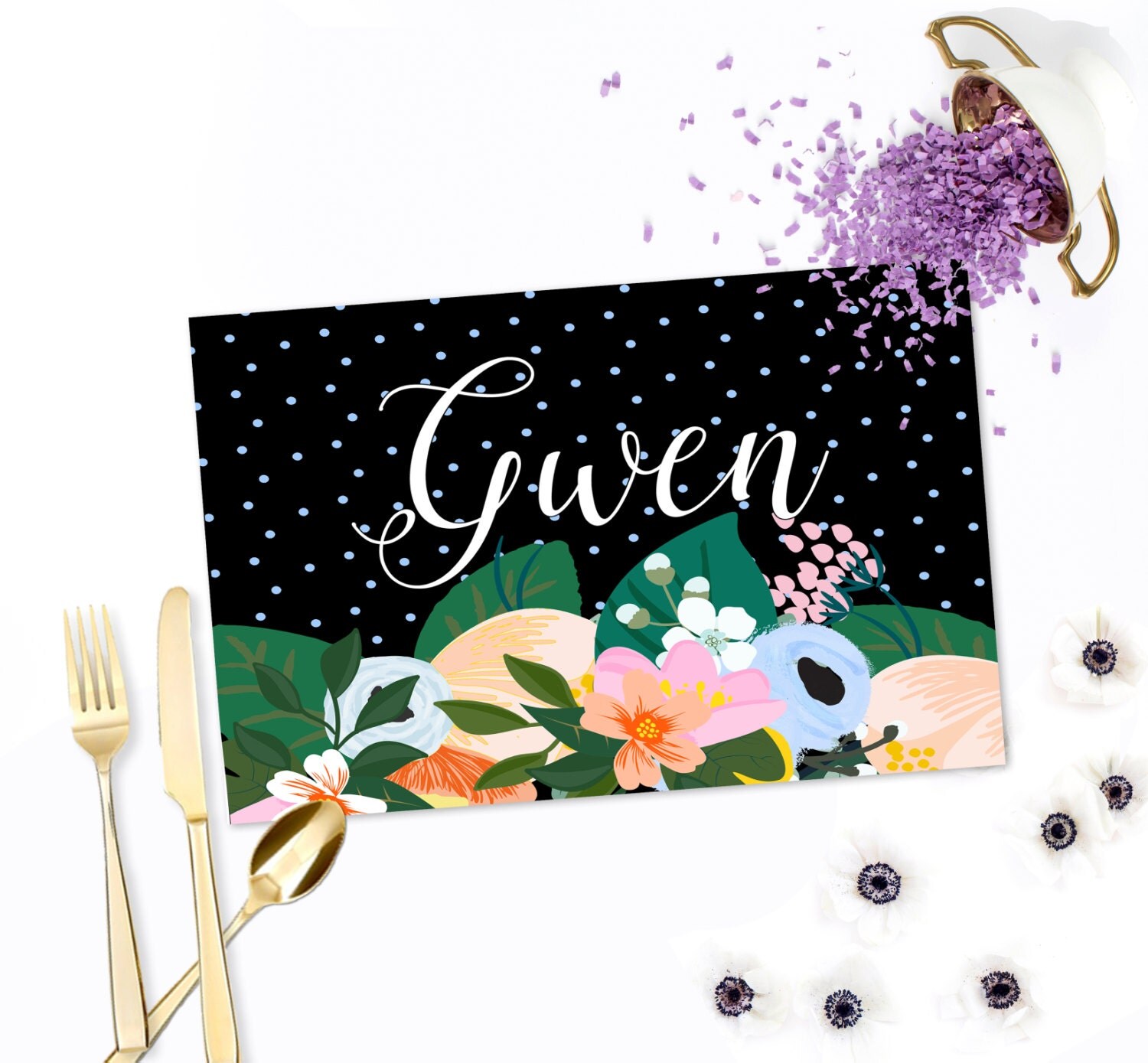 Personalized Paper Placemats Custom Placemats by BoutiqueMonogram