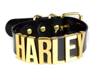 Harley Quinn "Harley" Choker | Cosplay | Suicide Squad Movie | Halloween Costume | Harley Quinn Choker | BIG Letters - Gold