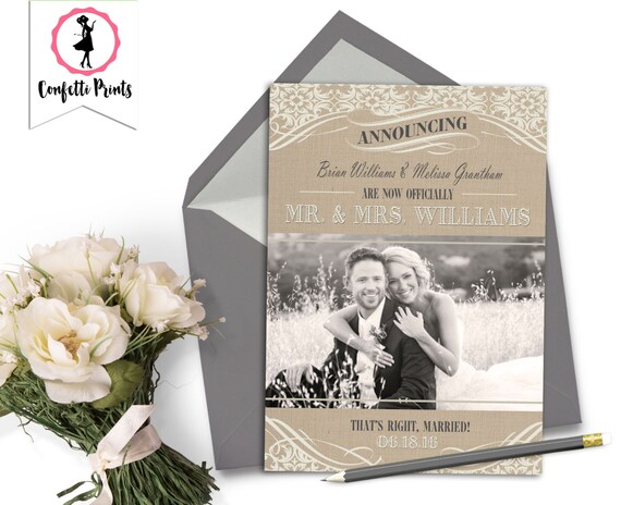 Wedding Thank You Cards | Wedding Thank You Card | Rustic Wedding | Barn Wedding | Wedding Announcement - VINTAGE LACE Printable Il_570xn