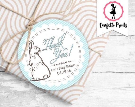 Woodland Baby Shower Favor Tag | Rustic Baby Shower | Thank You Tags | Woodland Birthday | Forest Baby Shower - VINTAGE BUNNY Printable Il_570xn