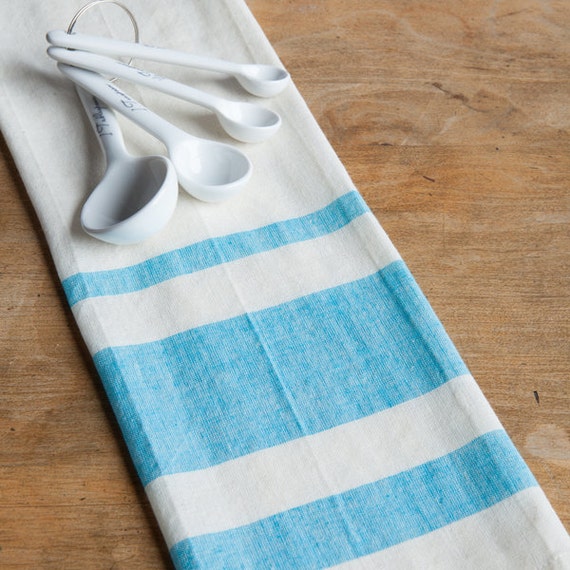 Blue Azure Tea Towels Handwoven
