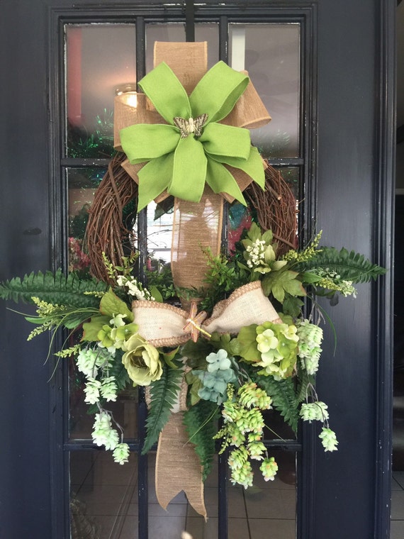 Grapevine Spring Summer Wreath by WreathsbyLaura on Etsy