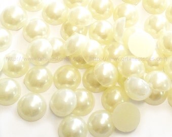10mm Flat Back Pearls IVORY 100pcs